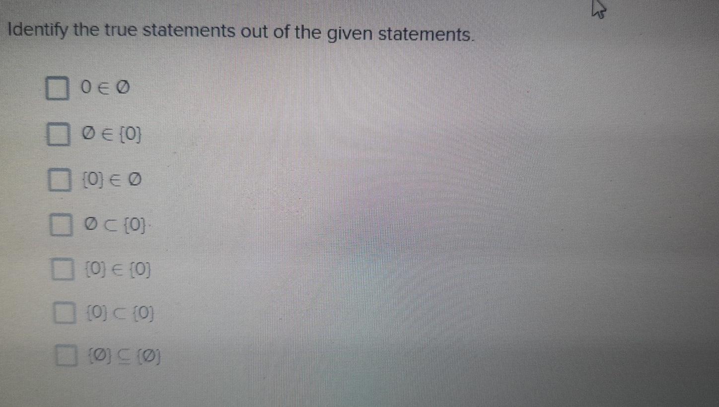 Solved را Identify the true statements out of the given | Chegg.com