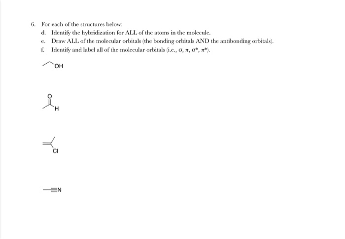 Solved 6. For each of the structures below: d. Identify the | Chegg.com