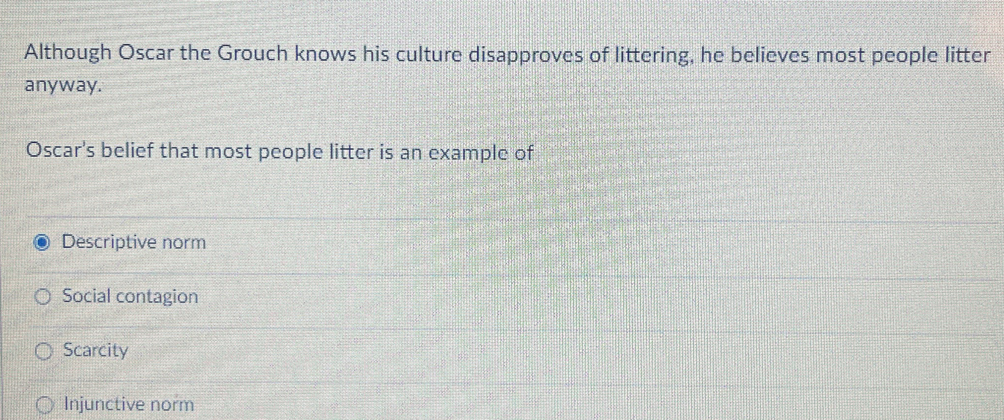 Solved Although Oscar the Grouch knows his culture