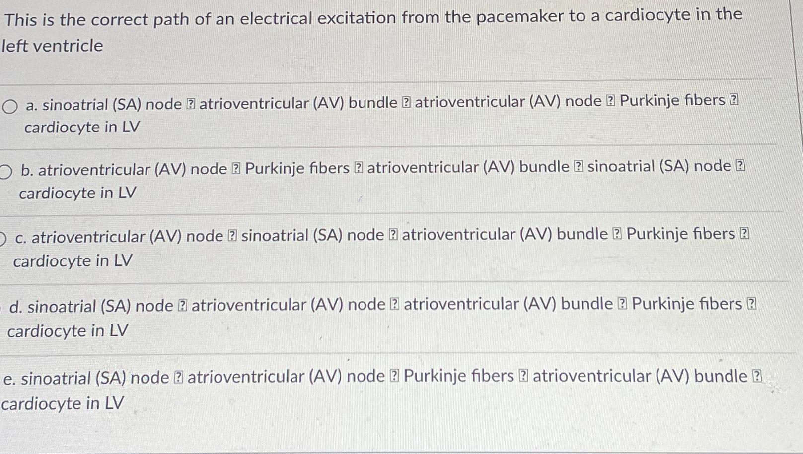 Solved This is the correct path of an electrical excitation | Chegg.com