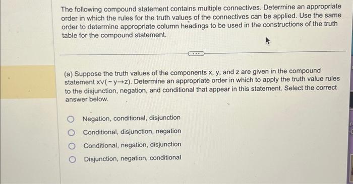 Solved The following compound statement contains multiple | Chegg.com