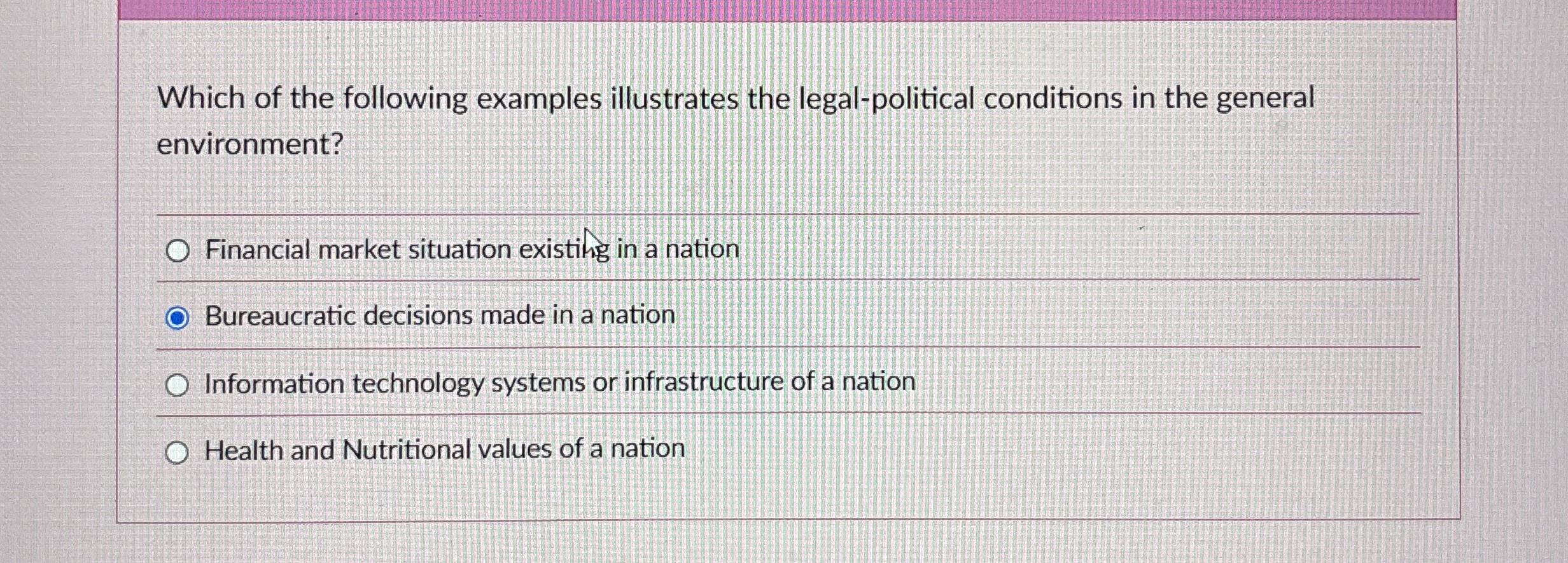Solved Which of the following examples illustrates the | Chegg.com
