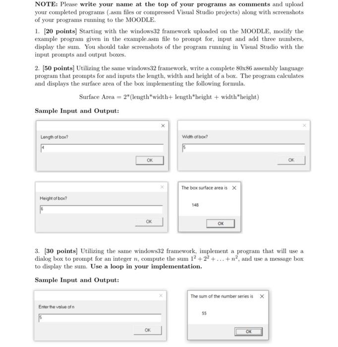 Solved the other picture is the example.asm use visual | Chegg.com
