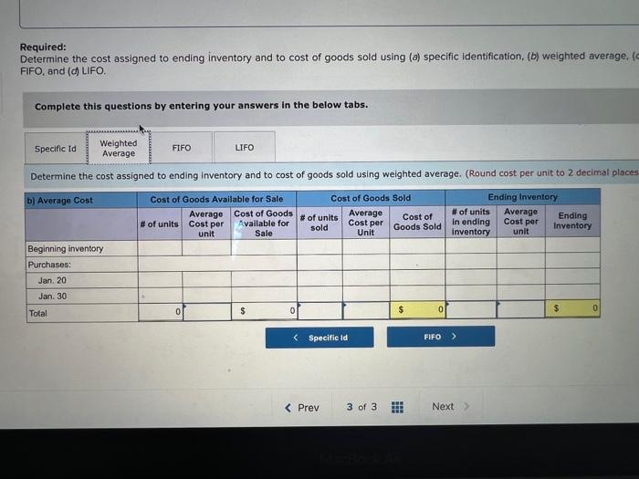 Solved determine the cost assigned to ending inventory and | Chegg.com