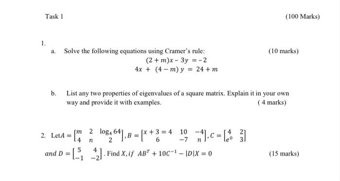 Solved Task 1 (100 Marks) 1. a. (10 marks) Solve the | Chegg.com