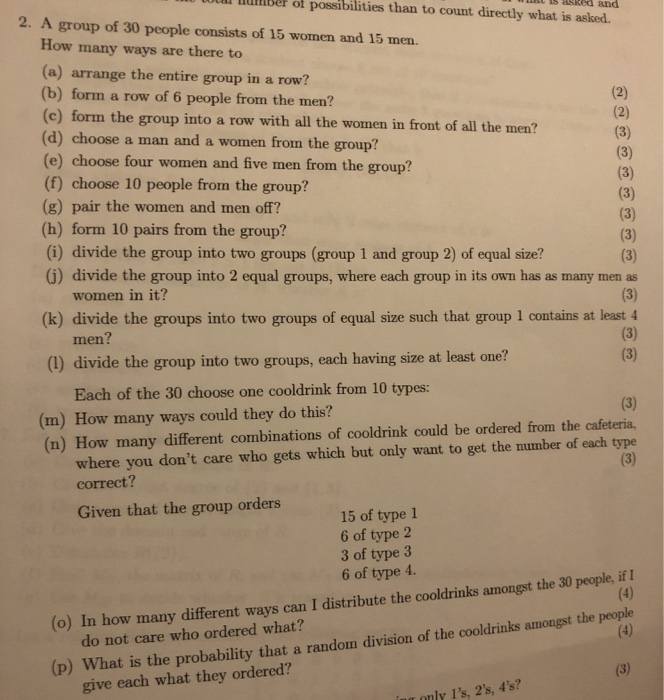 Solved ULI Number of possibilities than to count directly Chegg