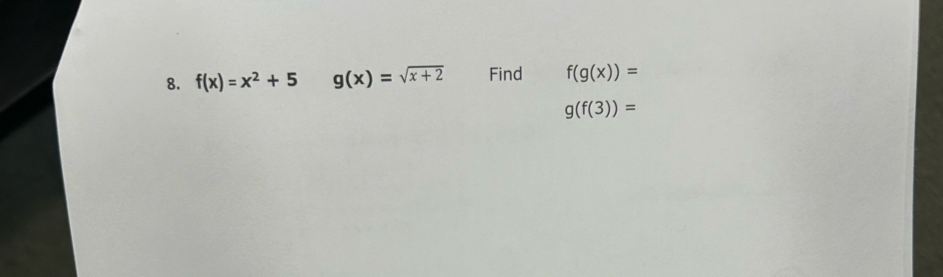 Solved F X X2 5 G X X 22 ﻿find F G X G F 3