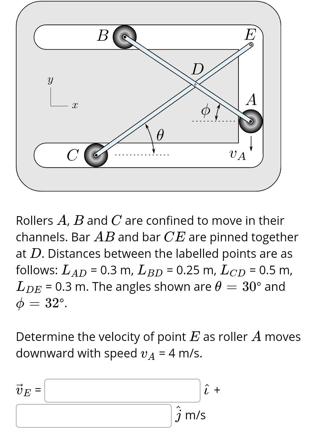 Solved Rollers A, B And C Are Confined To Move In Their | Chegg.com