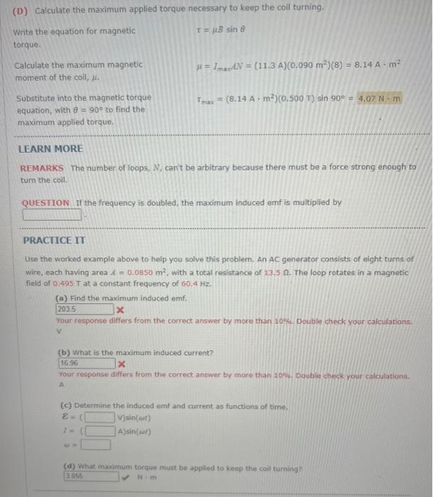 Solved GOAL Understand physical aspects of an AC generator: | Chegg.com