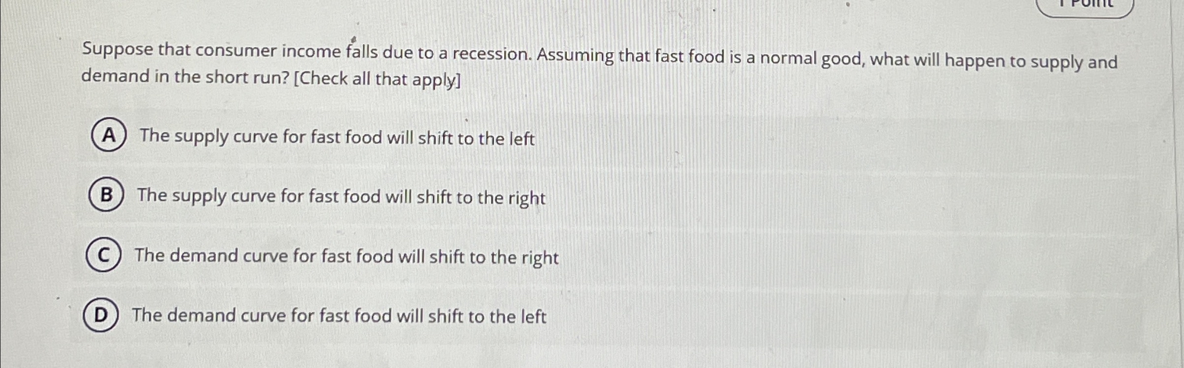 Solved Suppose that consumer income falls due to a | Chegg.com
