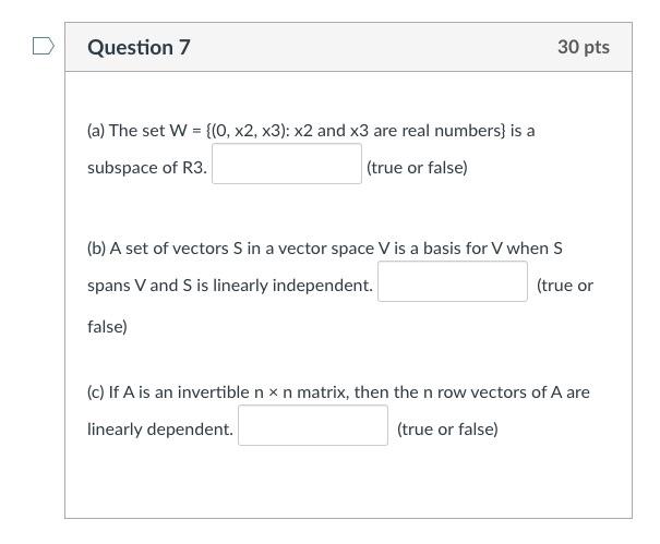 Solved (a) The set W={(0,x2,x3):x2 and x3 are real numbers } | Chegg.com