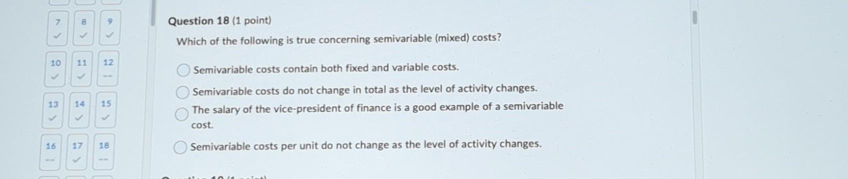 which of the following best describes semi variable costs