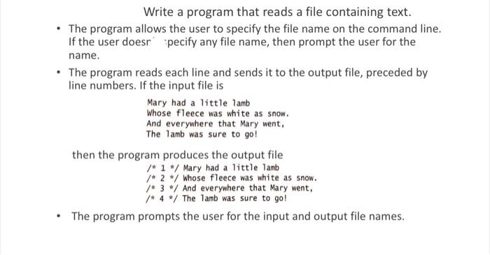 Solved Write a program that reads a file containing text. | Chegg.com