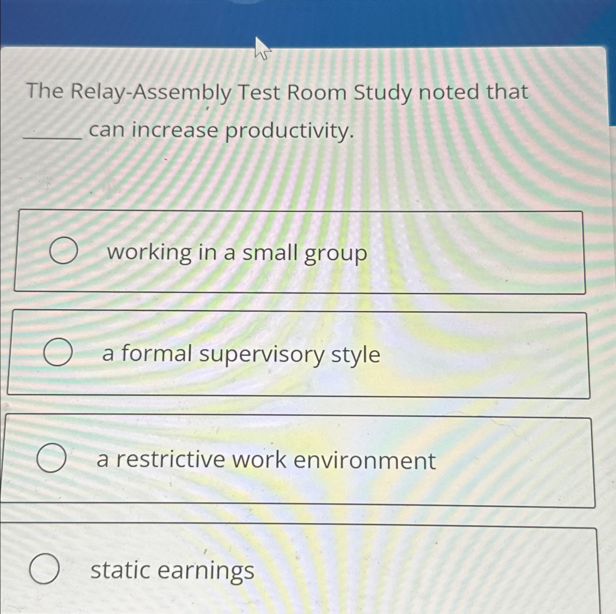 Solved The RelayAssembly Test Room Study noted that can