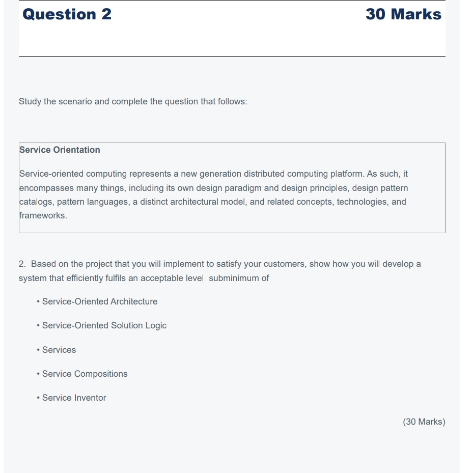 Solved Question 230 ﻿MarksStudy the scenario and complete | Chegg.com