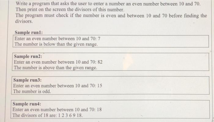 Solved Write a program that asks the user to enter a number | Chegg.com