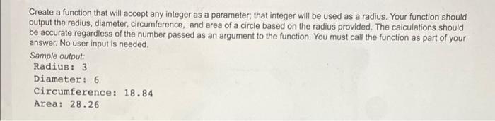 Solved Create a function that will accept any integer as a | Chegg.com