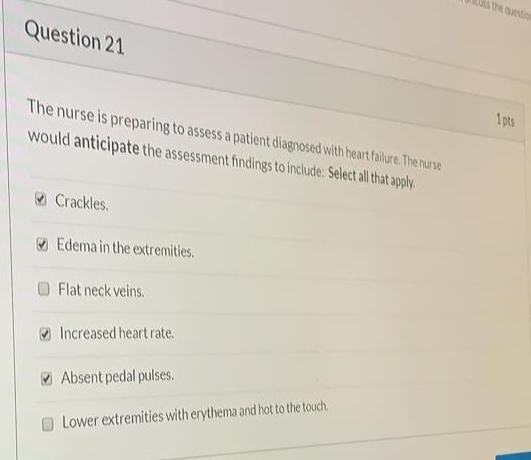 Solved Question 15 1 pts The nurse is caring for a patient | Chegg.com