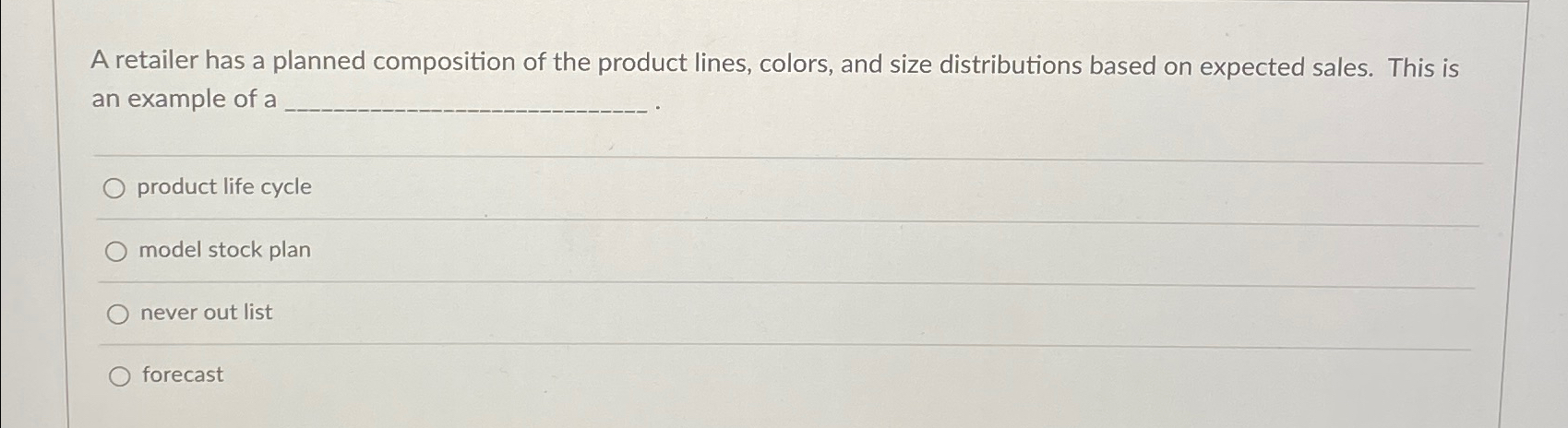 Solved A retailer has a planned composition of the product | Chegg.com