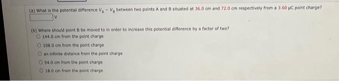 Solved (a) What is the potential difference VA−V5 between | Chegg.com