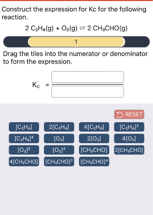 Solved Construct the expression for Kc for the following Chegg