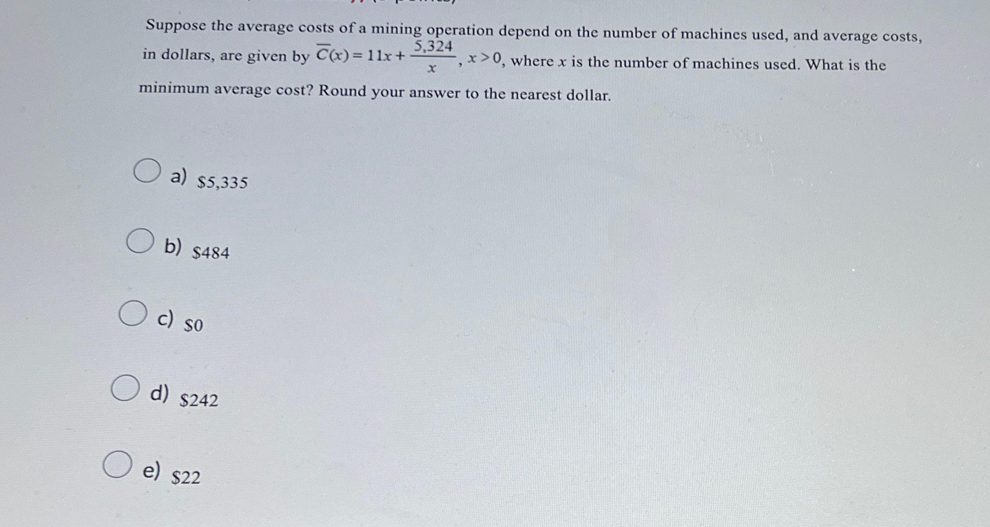 Suppose the average costs of a mining operation | Chegg.com