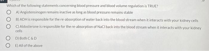 Solved Which of the following statements concerning blood | Chegg.com