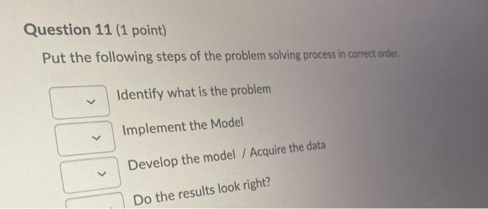 Solved Question 11 (1 point) Put the following steps of the | Chegg.com