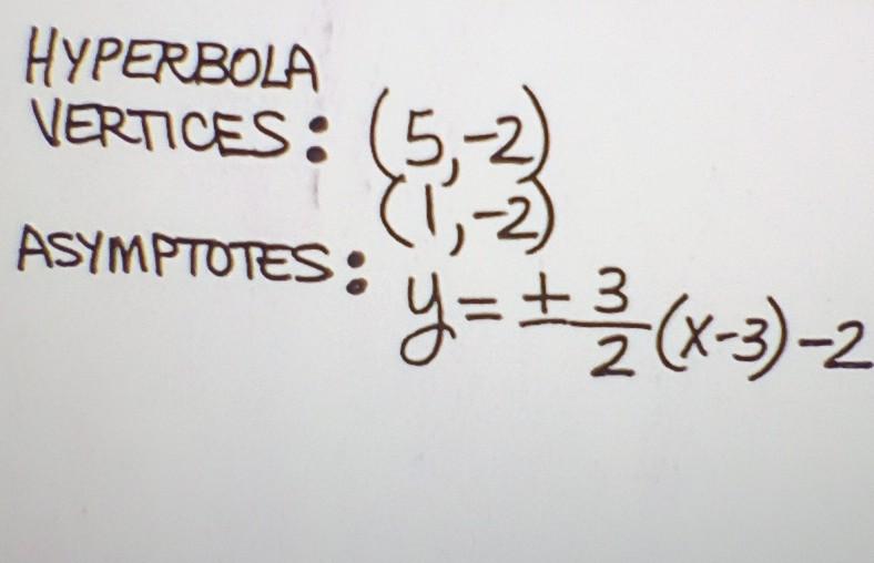 HYPERBOLA VERTICES: \( (5,-2) \)