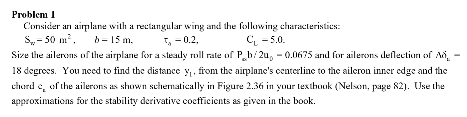 Solved Problem 1Consider an ﻿airplane with a rectangular | Chegg.com