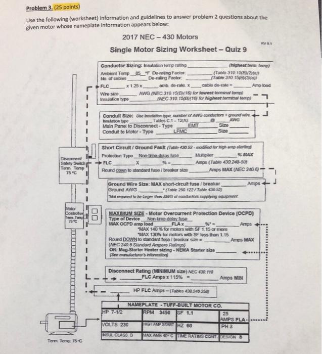 Problem 3 25 Points Use The Following Worksheet Chegg Com