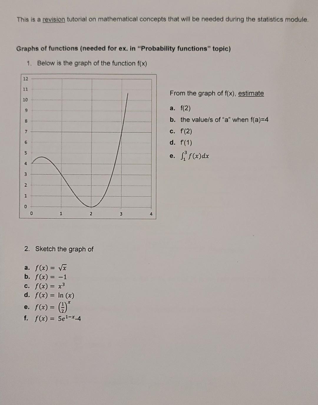 Solved This Is A Revision Tutorial On Mathematical Concepts | Chegg.com