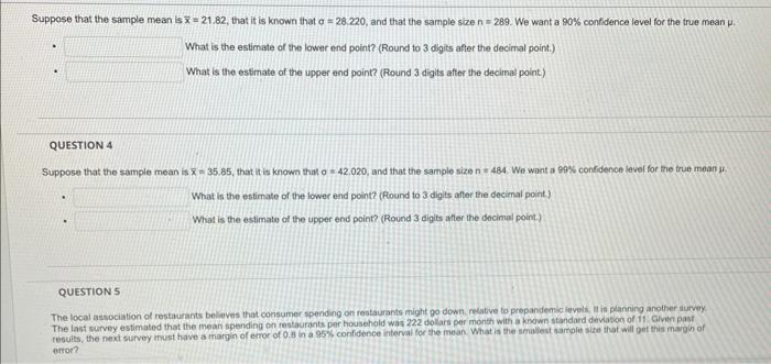 Solved Suppose that the sample mean is xˉ=21.82, that it is | Chegg.com