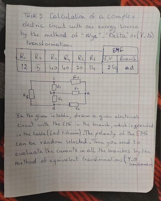 Solved Task I Calculation of a complex electric circuit with | Chegg.com