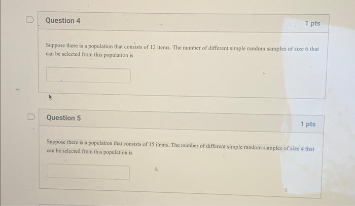 Solved Question 4 1 pts Suppose there is a population that | Chegg.com
