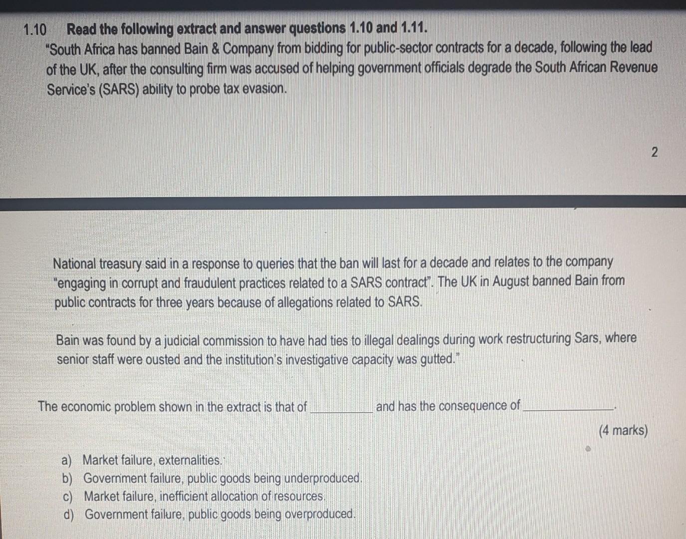 Solved Answer ALL questions in this section. Choose the most | Chegg.com