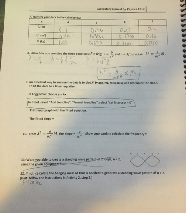 Laboratory Manual Lor Physics 1210 Activity 2 Chegg 