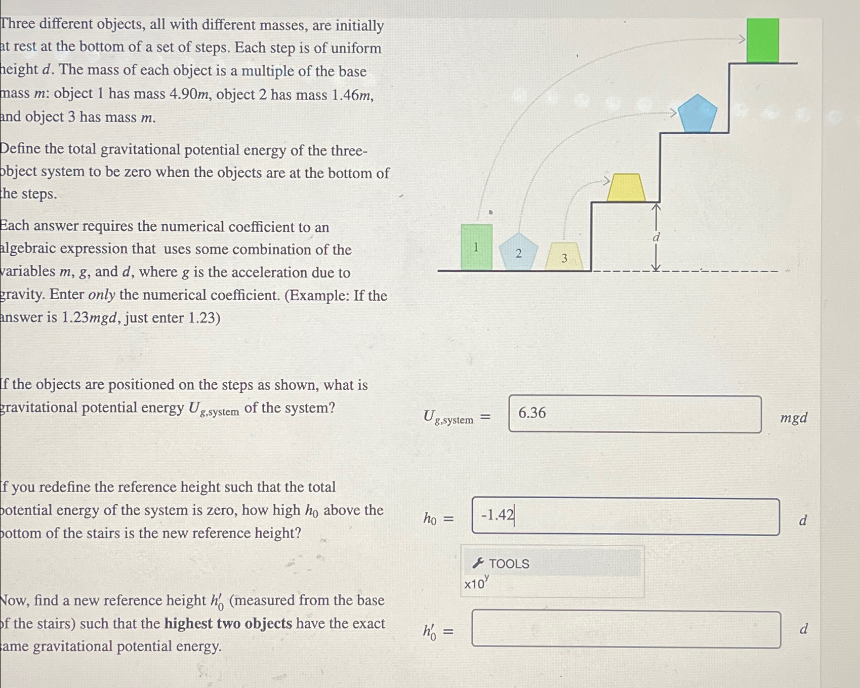 Solved Three different objects, all with different masses, | Chegg.com