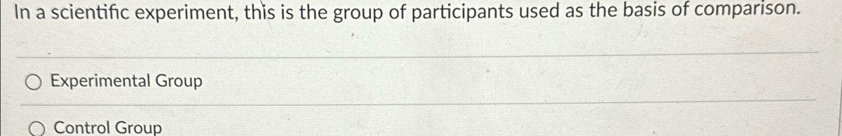 experiment group meaning in science