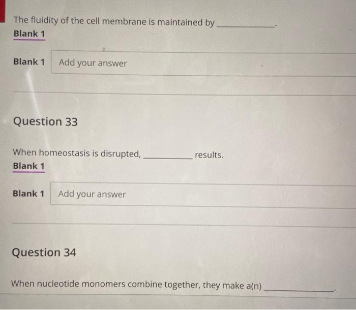 Solved The fluidity of the cell membrane is maintained by | Chegg.com