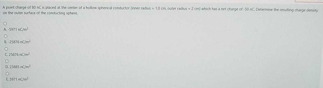 Solved A point charge of 80 nC is placed at the center of a | Chegg.com