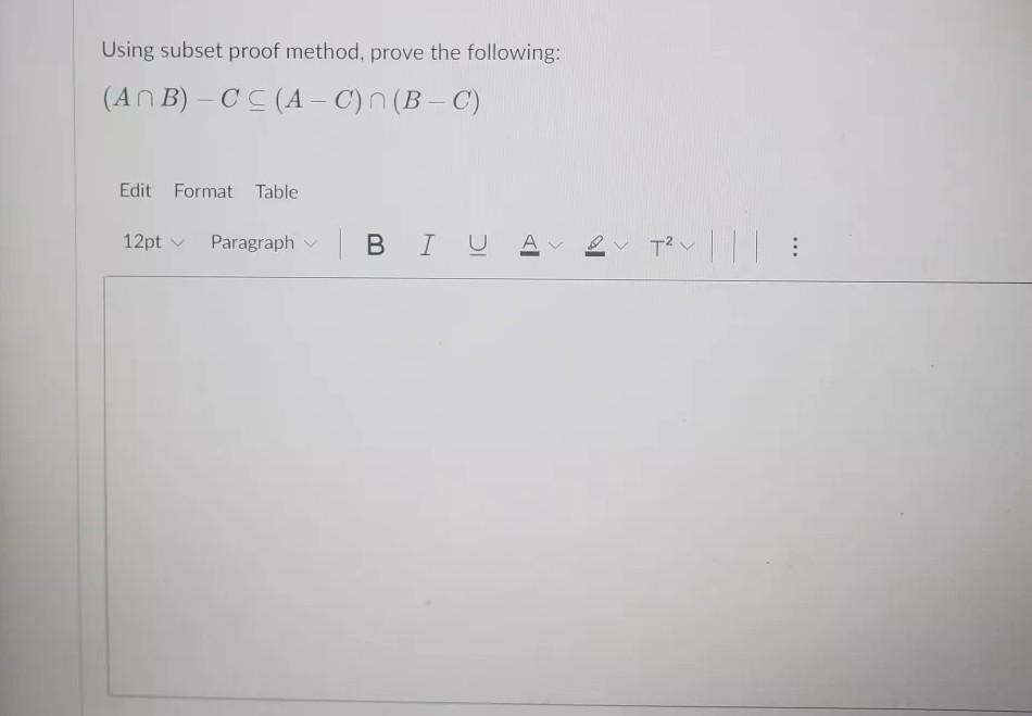 Solved Using subset proof method, prove the following: (ANB) | Chegg.com