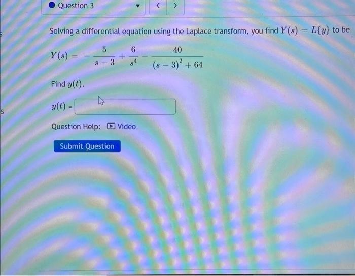 Solved Solving a differential equation using the Laplace | Chegg.com