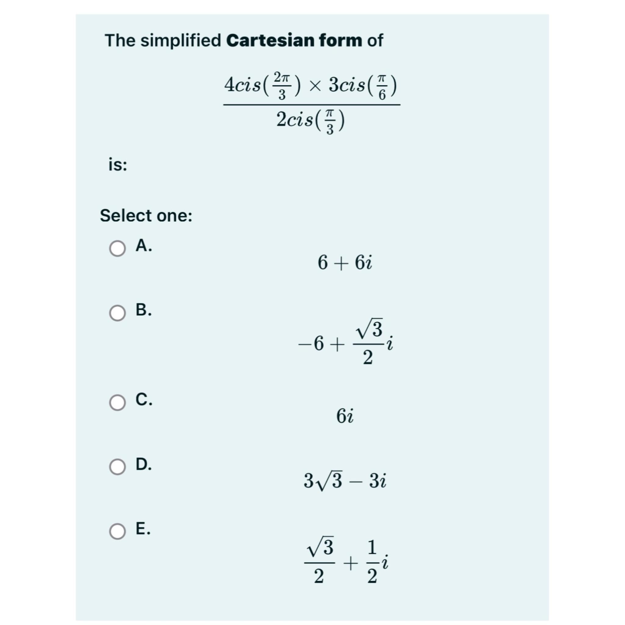 Solved The simplified Cartesian form | Chegg.com