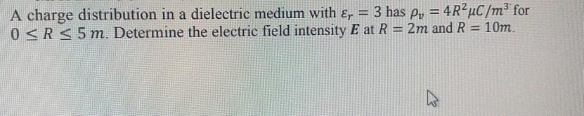 Solved A charge distribution in a dielectric medium with £r | Chegg.com
