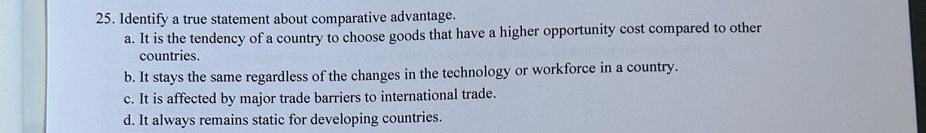 Solved 25 . ﻿Identify a true statement about comparative | Chegg.com
