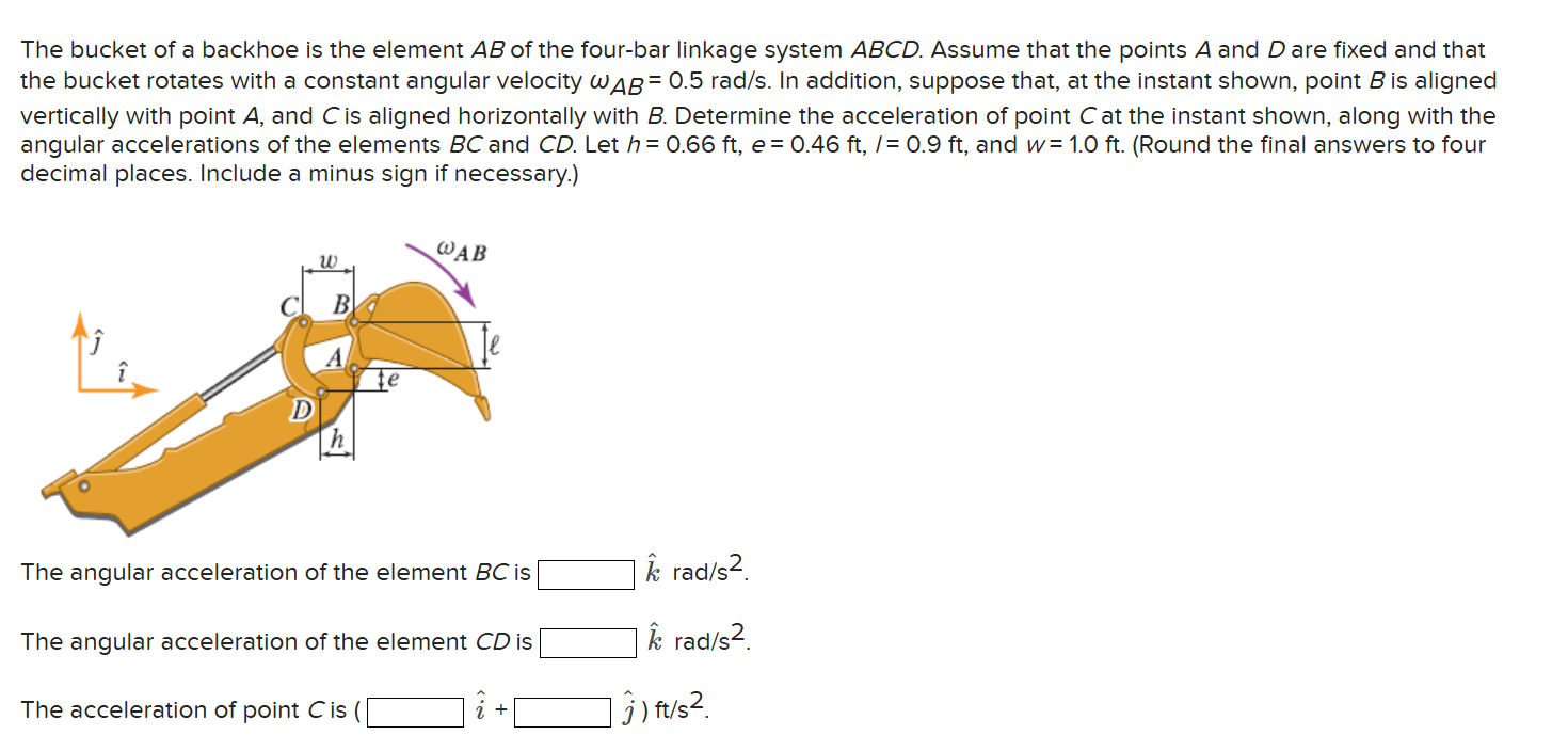 Solved Please solve based the angular acceleration of BC | Chegg.com