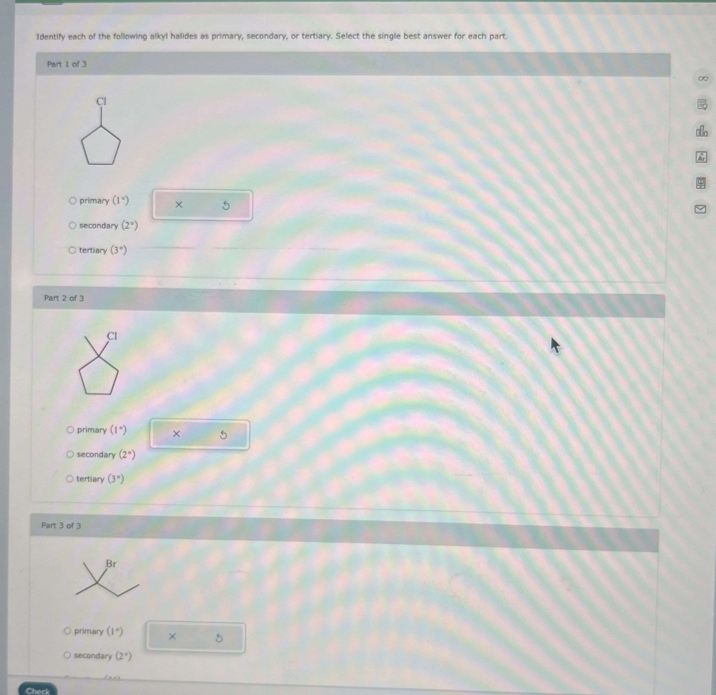 Solved Identify each of the following alkyl halides as | Chegg.com