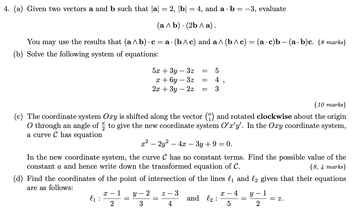 Solved (a) ﻿Given Two Vectors A And B ﻿such That | Chegg.com