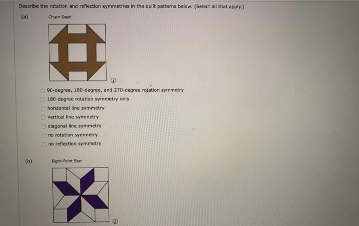 Solved Describe the rotation and reflection symmetries in | Chegg.com